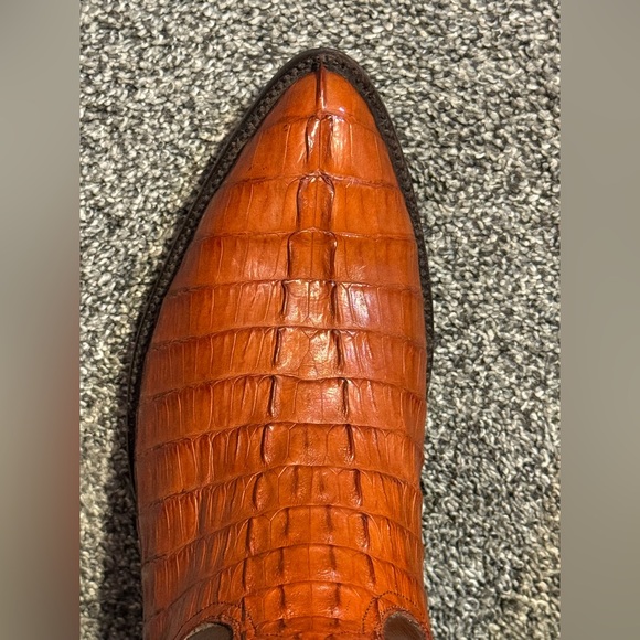 Men’s Black Jack Cowboy Boots Phoenix Inlay Alligator Hornback Size 7 EE Cognac - Picture 8 of 16